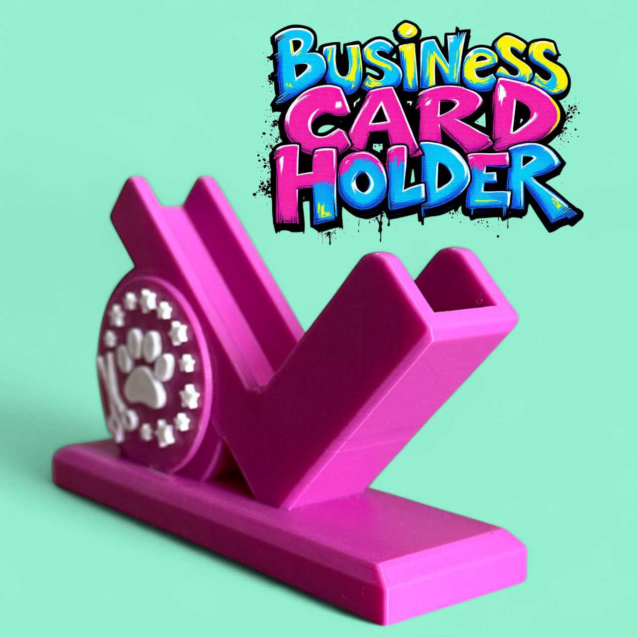Dog Groomer's Business Card Holder – 3D Printed Desk Accessory for Professional Groomers